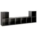vidaXL TV skrinky 4 ks, lesklé sivé 72x35x36,5 cm, kompozitné drevo