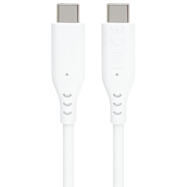 PremiumCord silikónový USB-C 60W, biely, 1.5m