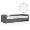 vidaXL Pohovka s matracom a USB tmavosivá látková 90x200 cm