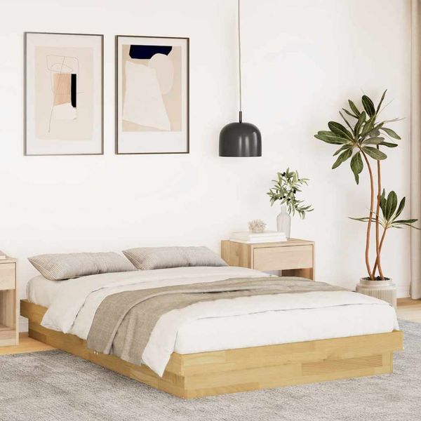 VidaXL Rám postele bez matraca 120x200 cm Dub z masívneho dreva