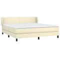 vidaXL Boxspring posteľ s matracom krémová 180x200 cm umelá koža