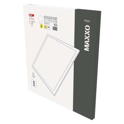 LED panel MAXXO 60 x 60 cm / 10 mm, 36 W, 4 100 lm, vstavaný, teplá biela, UGR<19, IP20