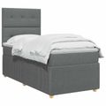 vidaXL Posteľ boxspring s matracom Tmavosivá 80 x 200 cm Látka