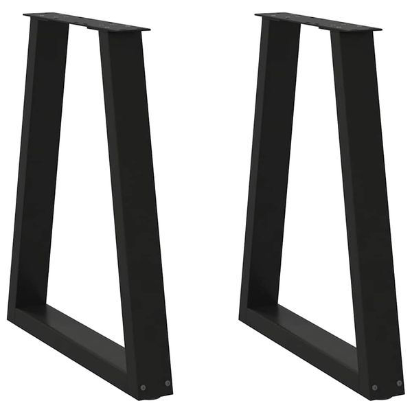 vidaXL Nohy k jedálenskému stolu v tvare V, 2 ks, čierne, 60 x (72-73,3) cm, oceľové