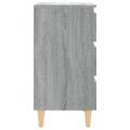 vidaXL Nočné stolíky nohy z masívneho dreva 2ks sivý sonoma 40x35x69cm