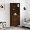 vidaXL Vysoká skrinka hnedý dub 69,5x34x180 cm spracované drevo