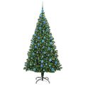 vidaXL Umelý vianočný stromček Zelená 180 cm PVC a Oceľ a Plast