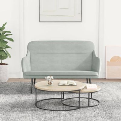vidaXL Lavička bledosivá 110x76x80 cm zamat