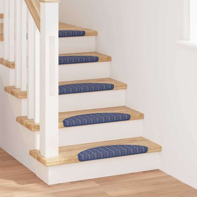 vidaXL Samolepiace schodové rohože 15 pcs Modrá 56 x 17 x 3 cm