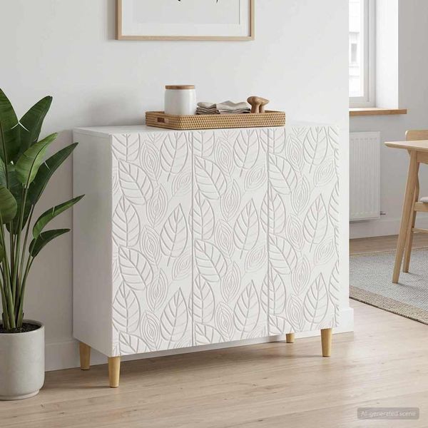 vidaXL Servírovacia skriňa Biela s vysokým leskom 89 x 34,5 x 80 cm