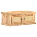 vidaXL Konferenčný stolík 90x50x35 cm mangové drevo a prírodná trstina