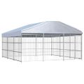 vidaXL Vonkajšia voliéra pre psy so strechou 450x450x200 cm
