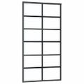 vidaXL Posuvné dvere s kovaním čierne 102x205 cm ESG sklo