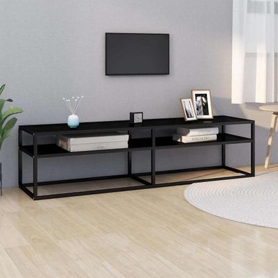 vidaXL TV skrinka, čierna 160x40x40,5 cm, tvrdené sklo