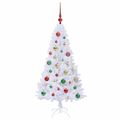 vidaXL Umelý vianočný stromček Biela 120 cm PVC a oceľ