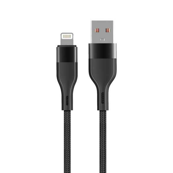 Kábel Maxlife MXUC-07 USB - Lightning 1,0 m 2,4A čierny nylon
