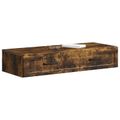 vidaXL Nástenný bočný stôl Dymový dub 87,5 x 34,5 x 17 cm