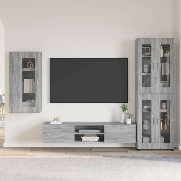 vidaXL Zostava TV skriniek FLORIN 3 pcs Sivý Sonoma Kompozitné drevo