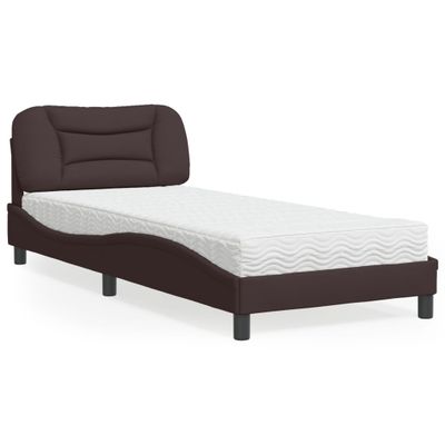 vidaXL Posteľ s matracom Hvar tmavohnedá 80x200 cm látka