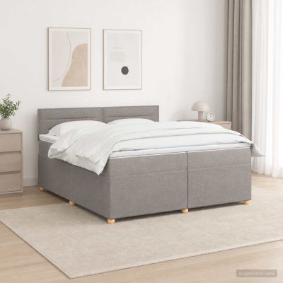 vidaXL Posteľ boxspring s matracom Sivohnedá 200 x 200 cm Látka