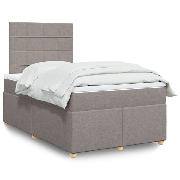 vidaXL Boxspring posteľ s matracom sivohnedá 120x190 cm látka