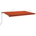 vidaXL Ručne zaťahovacia markíza 500x350 cm oranžová a hnedá
