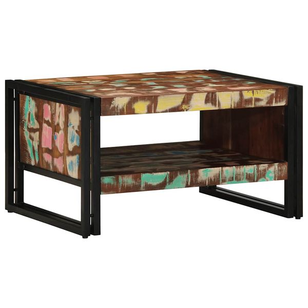 VidaXL Konferenčný stolík Viacfarebný 70x50x38cm Rekultivované masívne