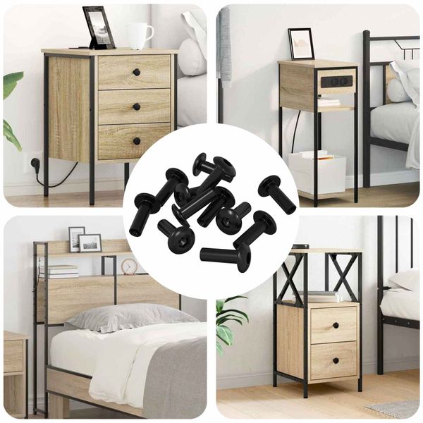 vidaXL Rukávové matice 8451 pcs Čierny Kov