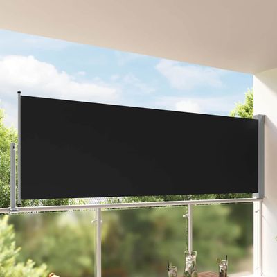 vidaXL Zaťahovacia bočná markíza na terasu 120x300 cm, čierna