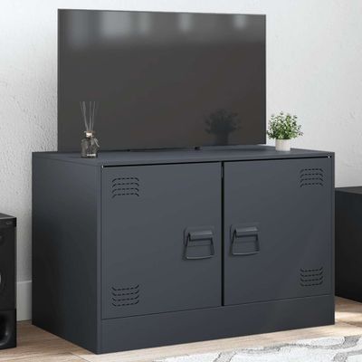 vidaXL TV skrinka antracitová 67x39x44 cm oceľ