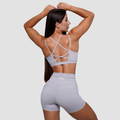 Športová podprsenka FIT Mist Grey - GymBeam, veľkosť XS, veľkosť oblečenia XS