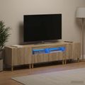 vidaXL 3-dielny LED TV stolík ARNHEM 3 ks Dub sonoma Kompozitné drevo