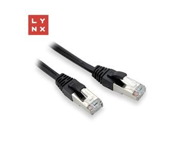 LYNX FTP patch kábel Cat5e PVC, CCA, 0,1m, čierny (balenie obsahuje 10 ks)