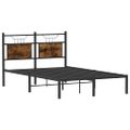 vidaXL Posteľný rám bez matraca dymový dub 120x190 cm borovicový masív