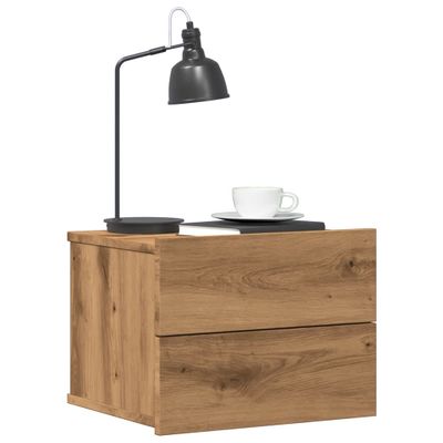 vidaXL Nástenné nočné stolíky 2 ks dub artisan 40x32x30 cm