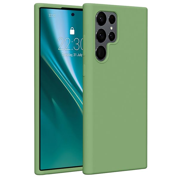 Silikónové puzdro Etteri pre Samsung Galaxy S22 Ultra svetlozelené