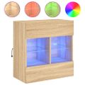 vidaXL TV nástenná skrinka s LED svetlami dub sonoma 58,5x30x60,5 cm