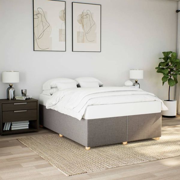 vidaXL Posteľ bez matracasivohnedá 160x200 cm látka