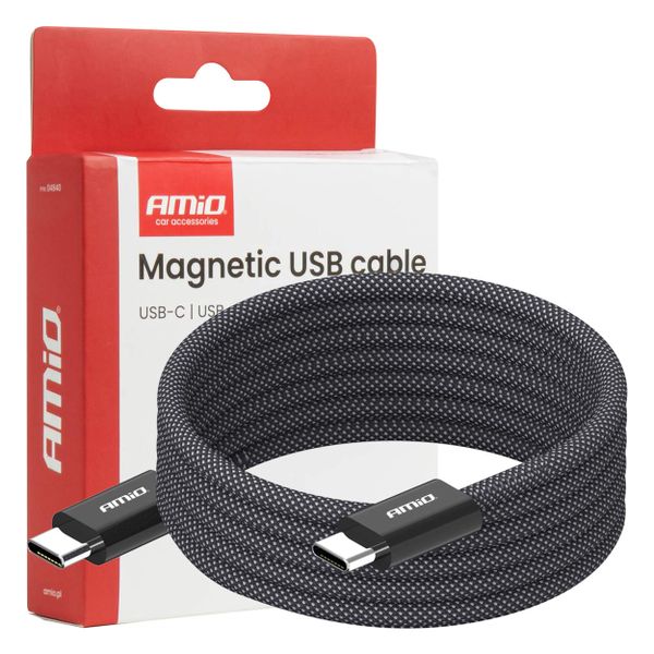 Magnetický USB kábel USB-C na USB-C 60W 100cm AMiO-04840