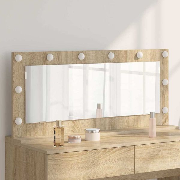 vidaXL Toaletné zrkadlo Obdĺžnikový Sonoma dub 100 x 45 x 18 cm