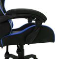 vidaXL Herná stolička s RGB LED svetlami modro-čierna umelá koža