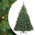 vidaXL Umelý vianočný stromček s 300 LED-i Zelená 210 cm PE a PVC