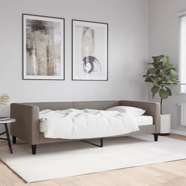 vidaXL Denná posteľ s matracom sivohnedá 100x200 cm látka