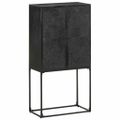 vidaXL Komoda čierna 60x30x120 cm akáciový a mangovníkový masív