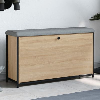 vidaXL Lavička na topánky s vyklápacou zásuvkou dub sonoma 102x32x56cm