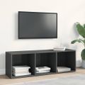 vidaXL Knižnica/TV skrinka, lesklá sivá 36x30x114 cm, kompozitné drevo