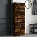vidaXL Botník dymový dub 60x21x163,5 cm spracované drevo