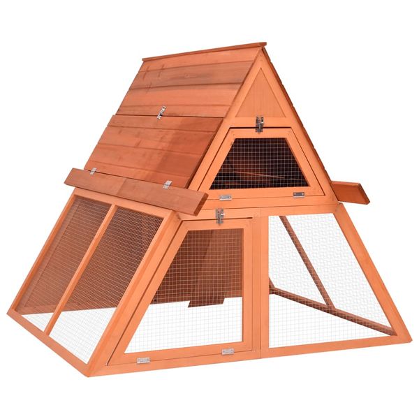 vidaXL Králikáreň 152x127x109,5 cm masívne jedľové drevo