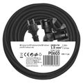 Predlžovací kábel EMOS P0603 spojka 20m / 2 zásuvky / čierny / guma / 230 V / 1,5 mm2