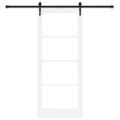vidaXL Posuvné dvere 83 x 202 cm Masívne borovicové drevo a sklo